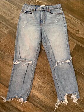 DAZED Light Blue Distressed Boyfriend Jeans for Women